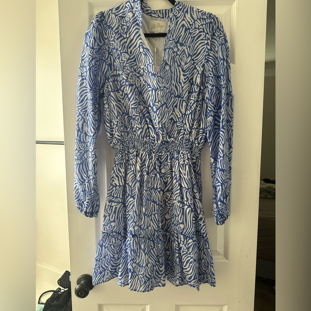 NWT Lilly Pulitzer Axton dress Martinique Blue size 14 - Picture 3 of 6